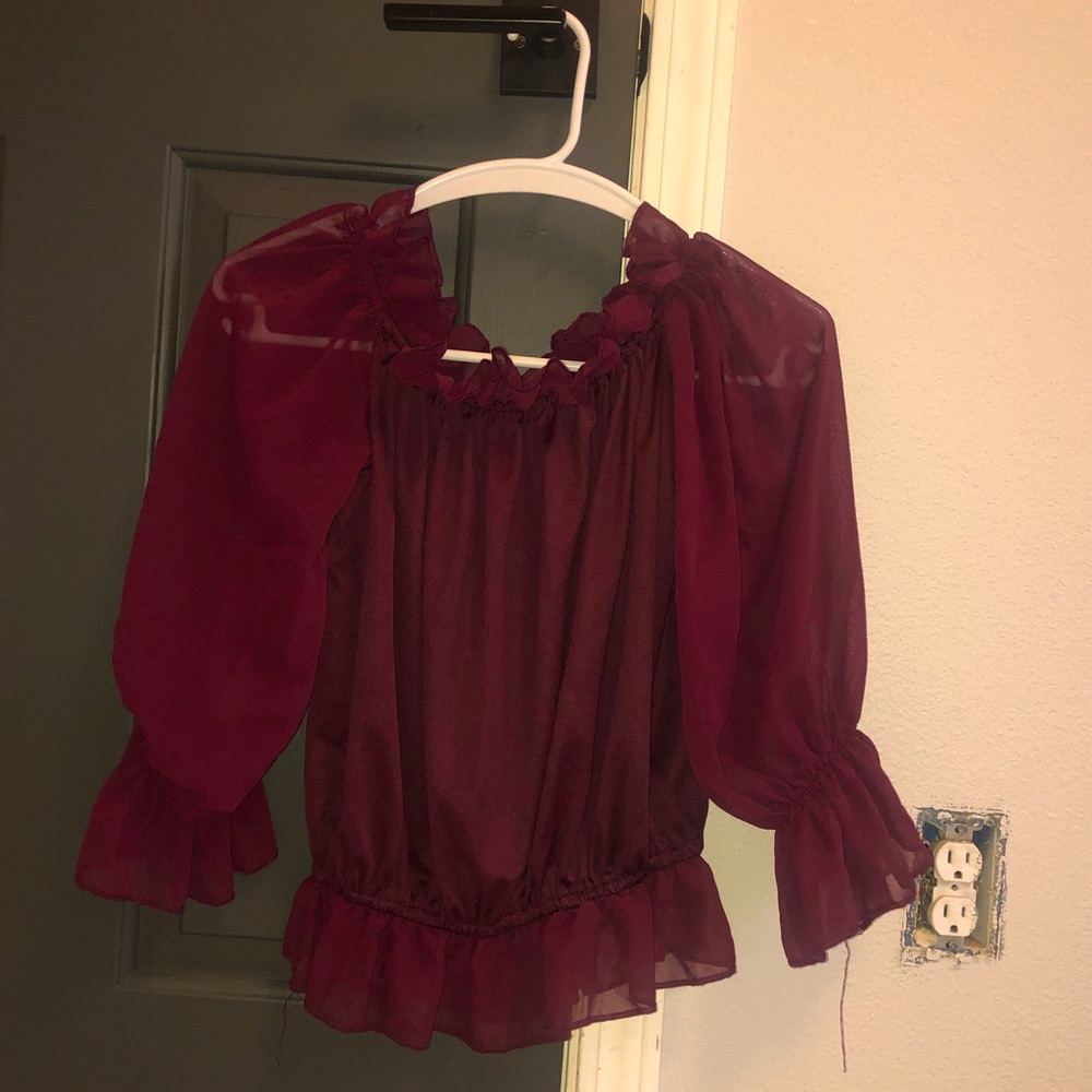 Maroon Pirate Costume Shirt